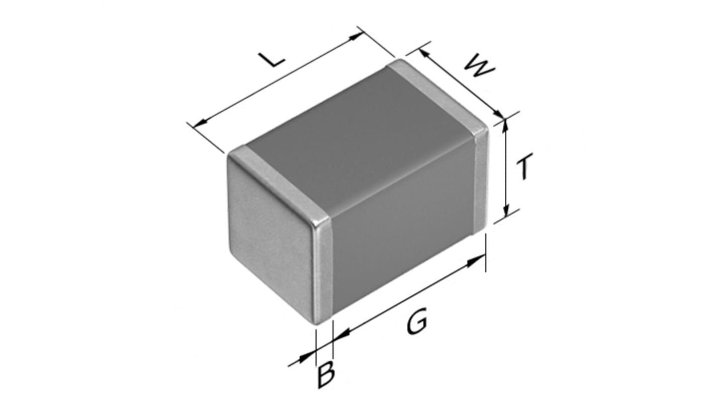 TDK, C, SMD MLCC, Vielschicht Keramikkondensator C0G, 33nF ±5% / 100V dc, Gehäuse 0805 (2012M)