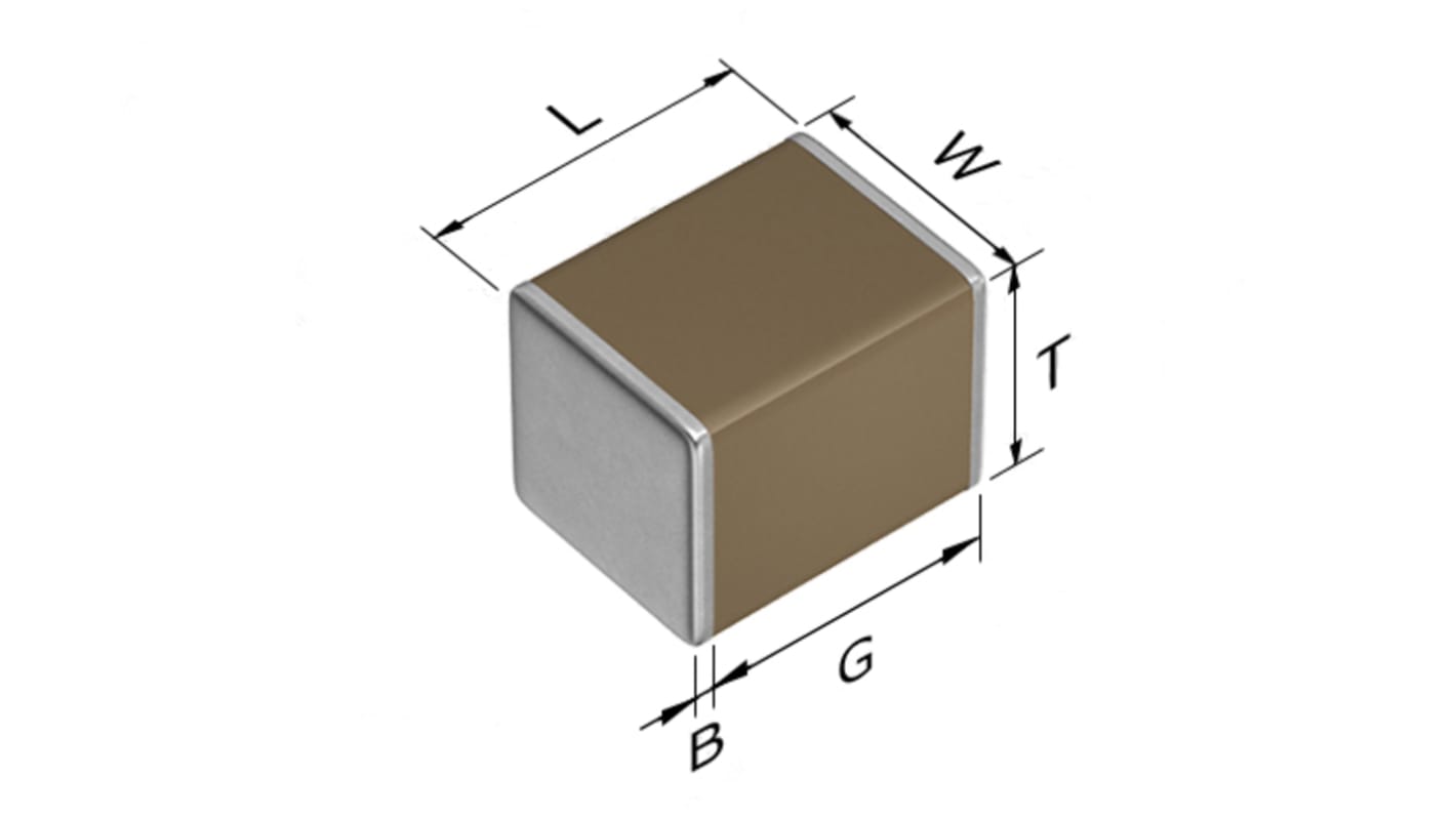 TDK, C, SMD MLCC, Vielschicht Keramikkondensator X7R, 47nF ±10% / 630V dc, Gehäuse 1210 (3225M)