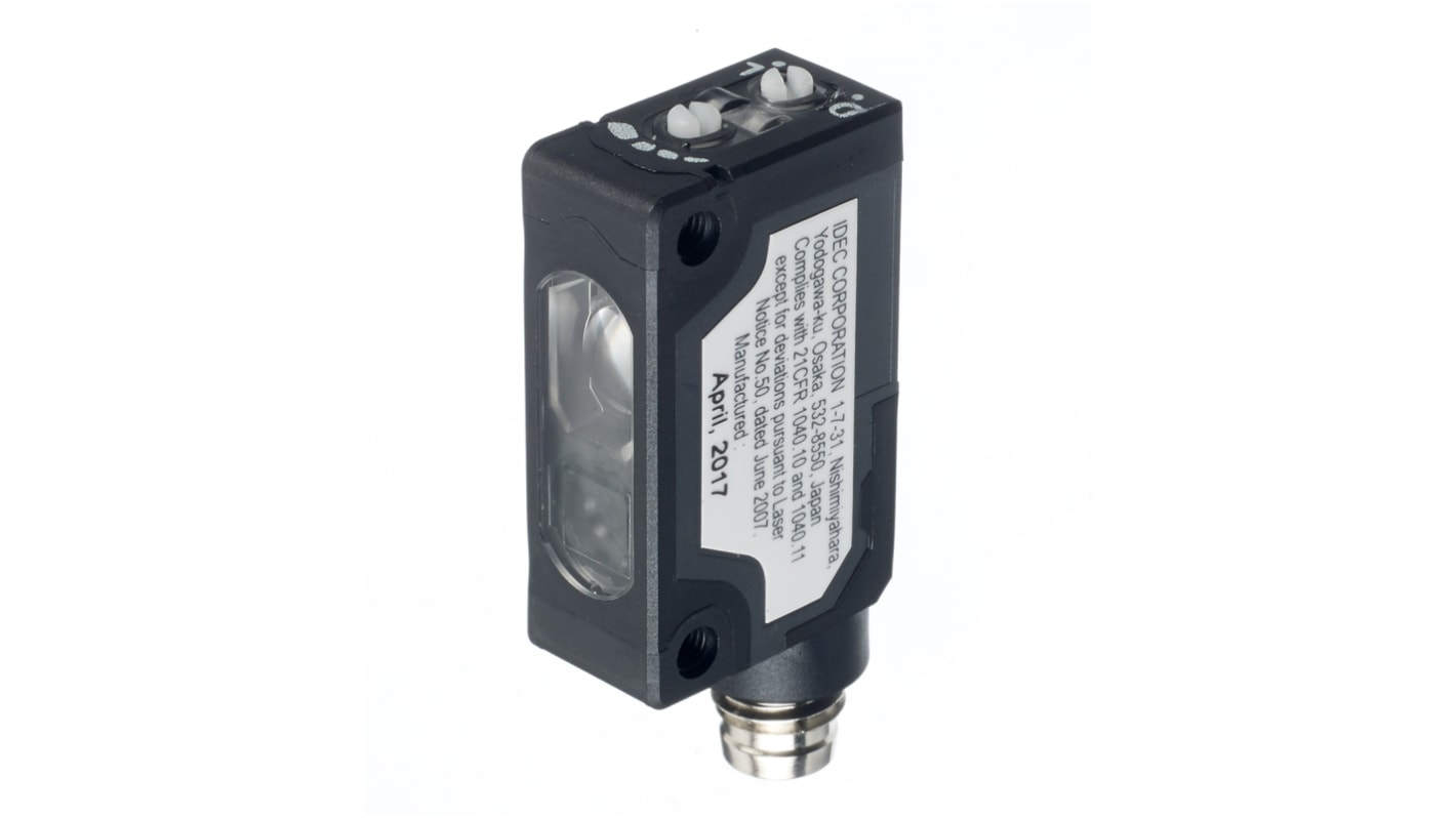 Rs-Online Sensore fotoelettrico Rettangolare Idec a soppressione di sfondo rilevamento 20 mm → 300 mm uscita PNP