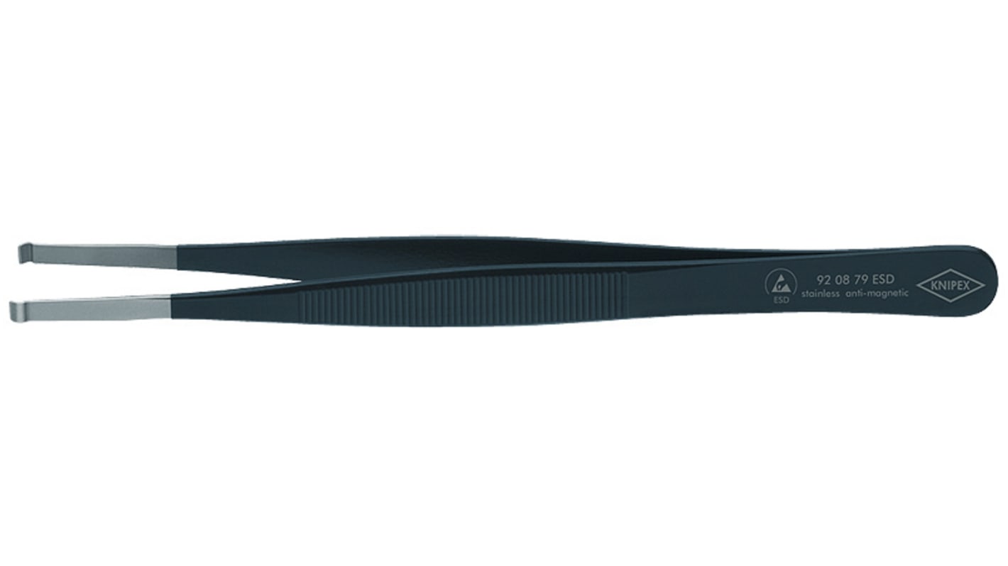 Knipex 120 mm, Stainless Steel, Bent, ESD Tweezers