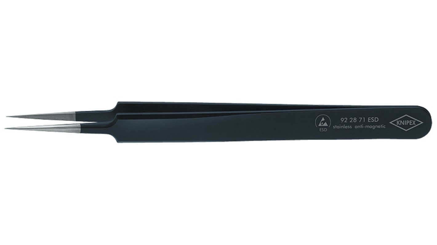 Knipex 110 mm, Stainless Steel, Straight, ESD Tweezers