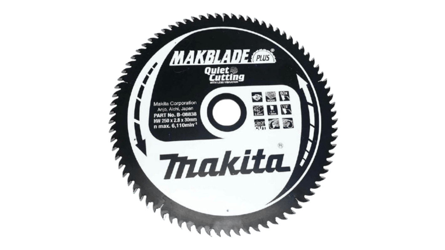 Makita 圆锯片, Φ250mm锯条, Φ30mm心轴, 可切割木材
