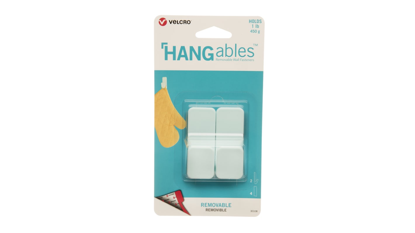 Velcro HANGables® 25 x 62 mm Aqua Adhesive Hook x 2