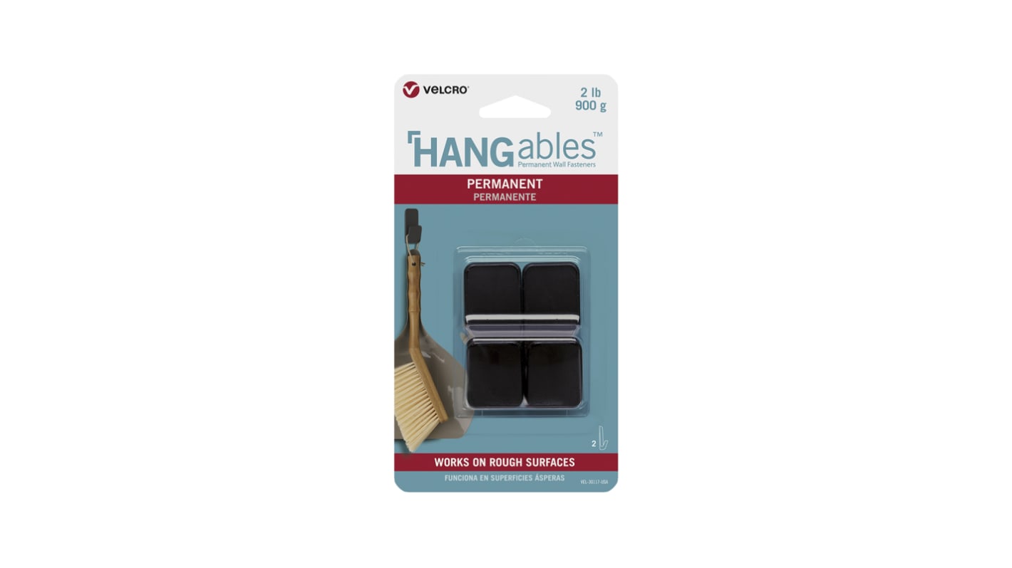 Velcro HANGables 25 x 62 mm Black Adhesive Hook x 2