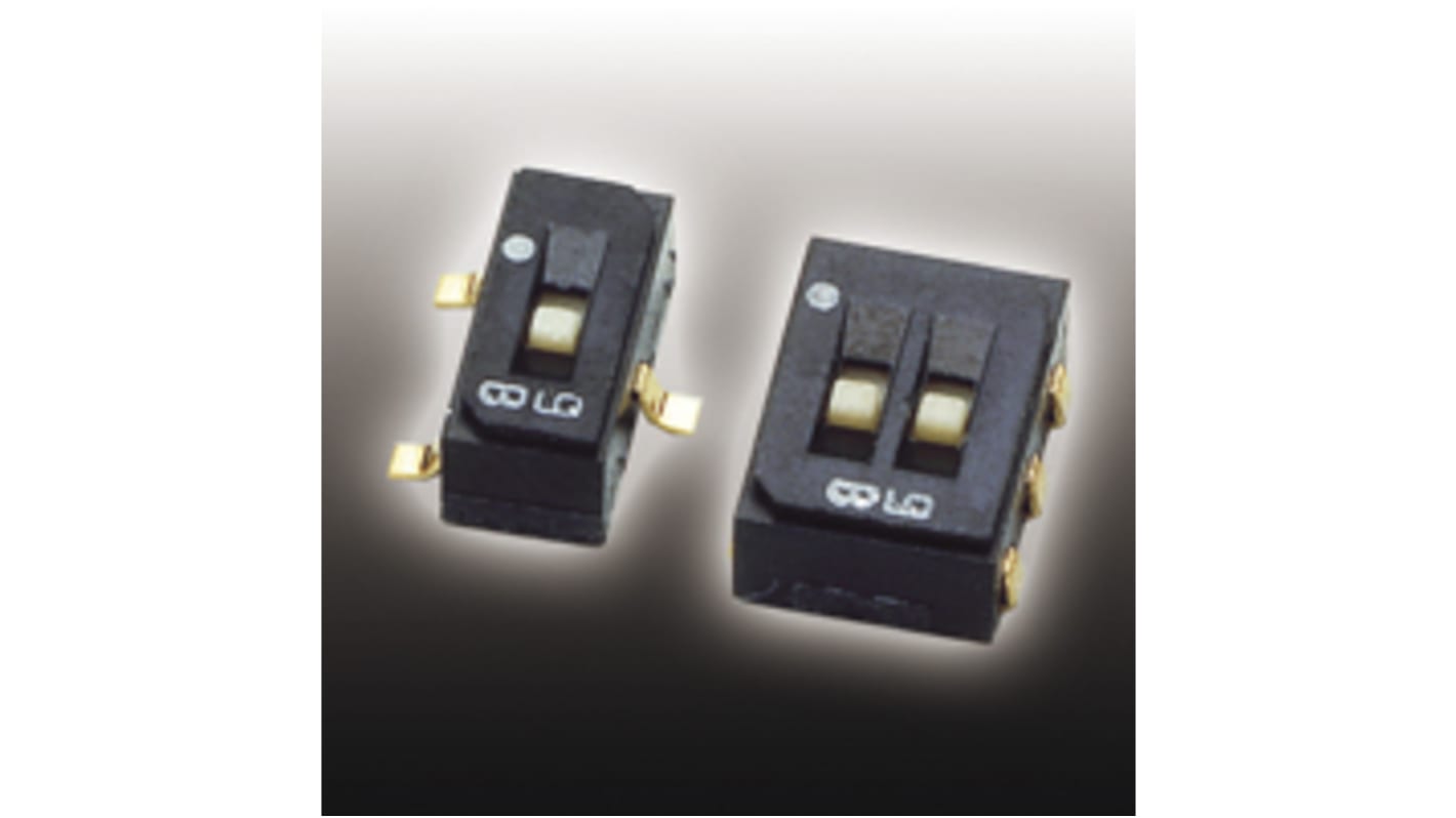 Nidec Components Surface Mount Slide Switch Dual SPDT 100 (Non-Switching) mA, 100 (Switching) mA Slide