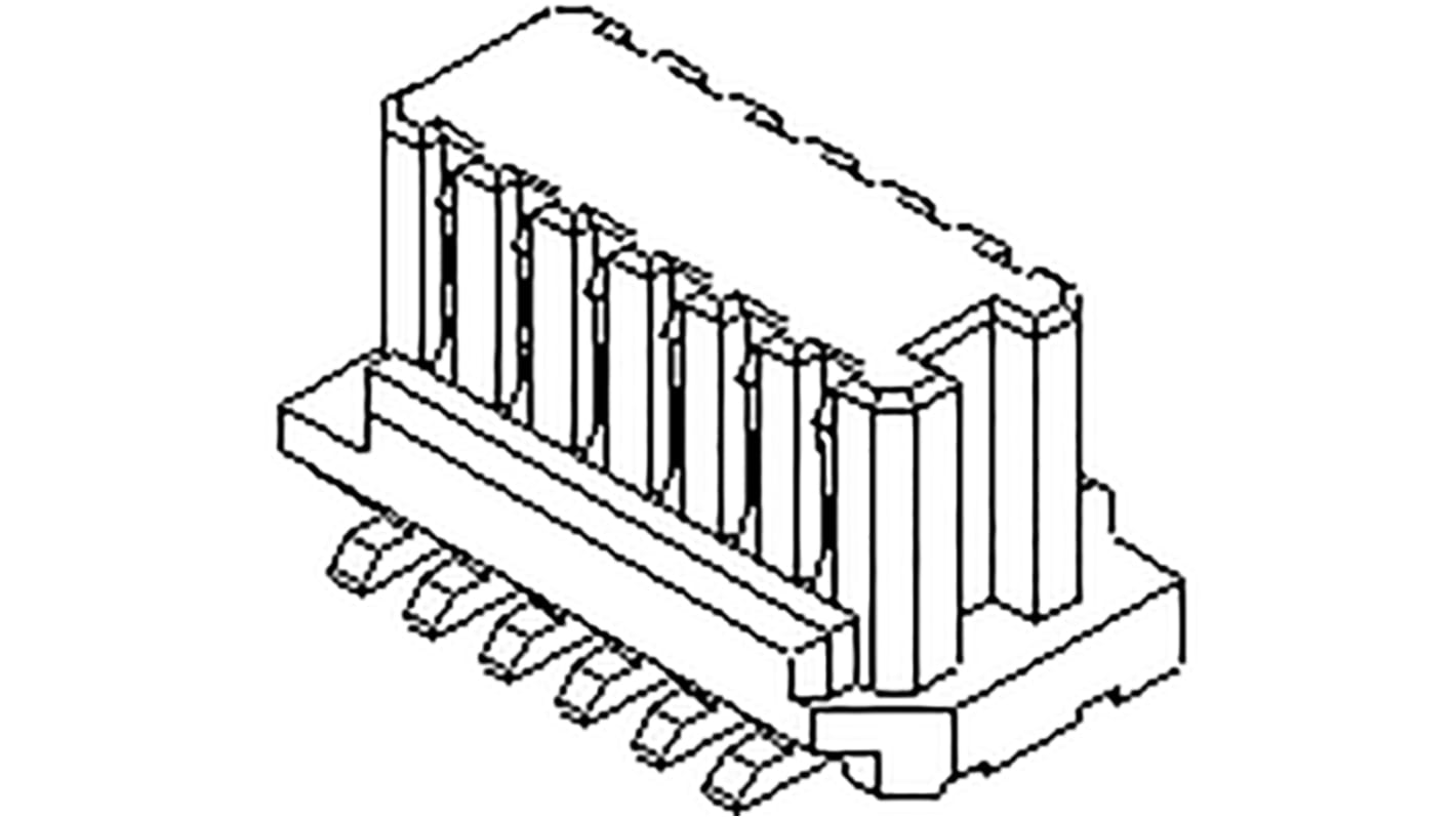 Molex Straight Surface Mount PCB Socket, 10-Contact, 2-Row, 0.8mm Pitch, Solder Termination