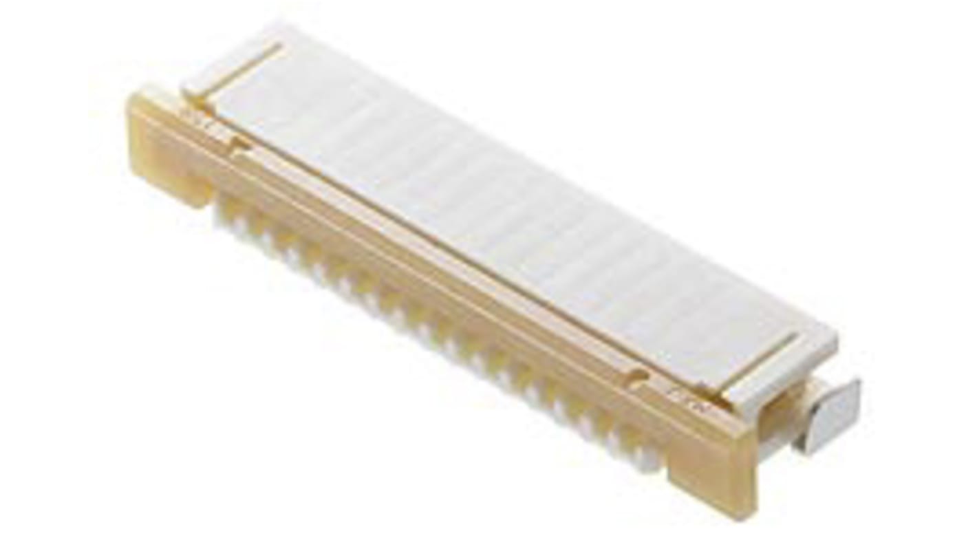 Molex FPC连接器, 母座, 10p, 1mm间距, 单排, SMT安装, 直角, 500mA, 50V 有效值交流/直流