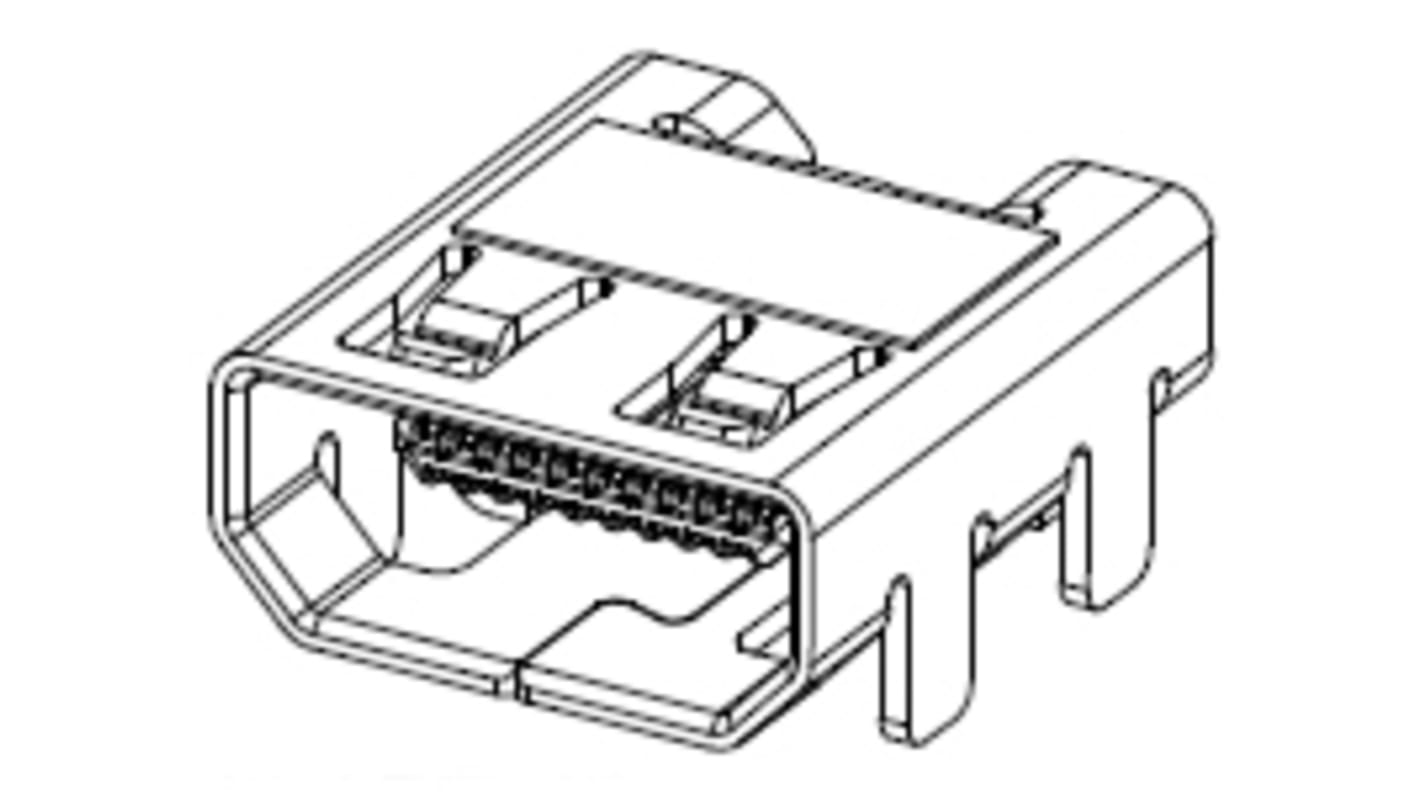 Connecteur HDMI Molex Femelle A souder 19 voies Type D Angle droit