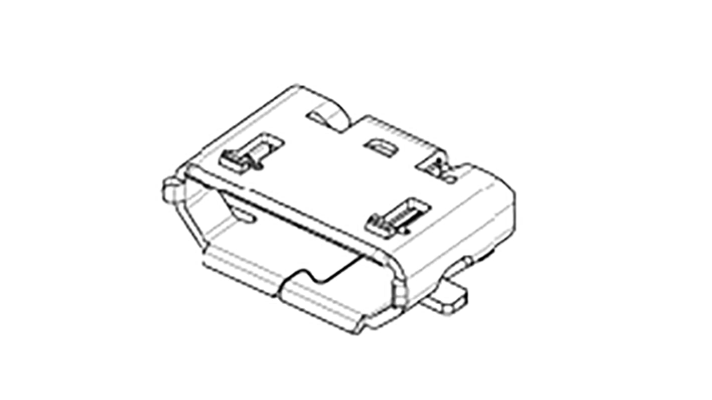 Conector USB Molex 47346-0001-TR500, Hembra, Ángulo de 90° , Montaje Superficial, Versión 2.0, 30,0 V., 1.0A 47346