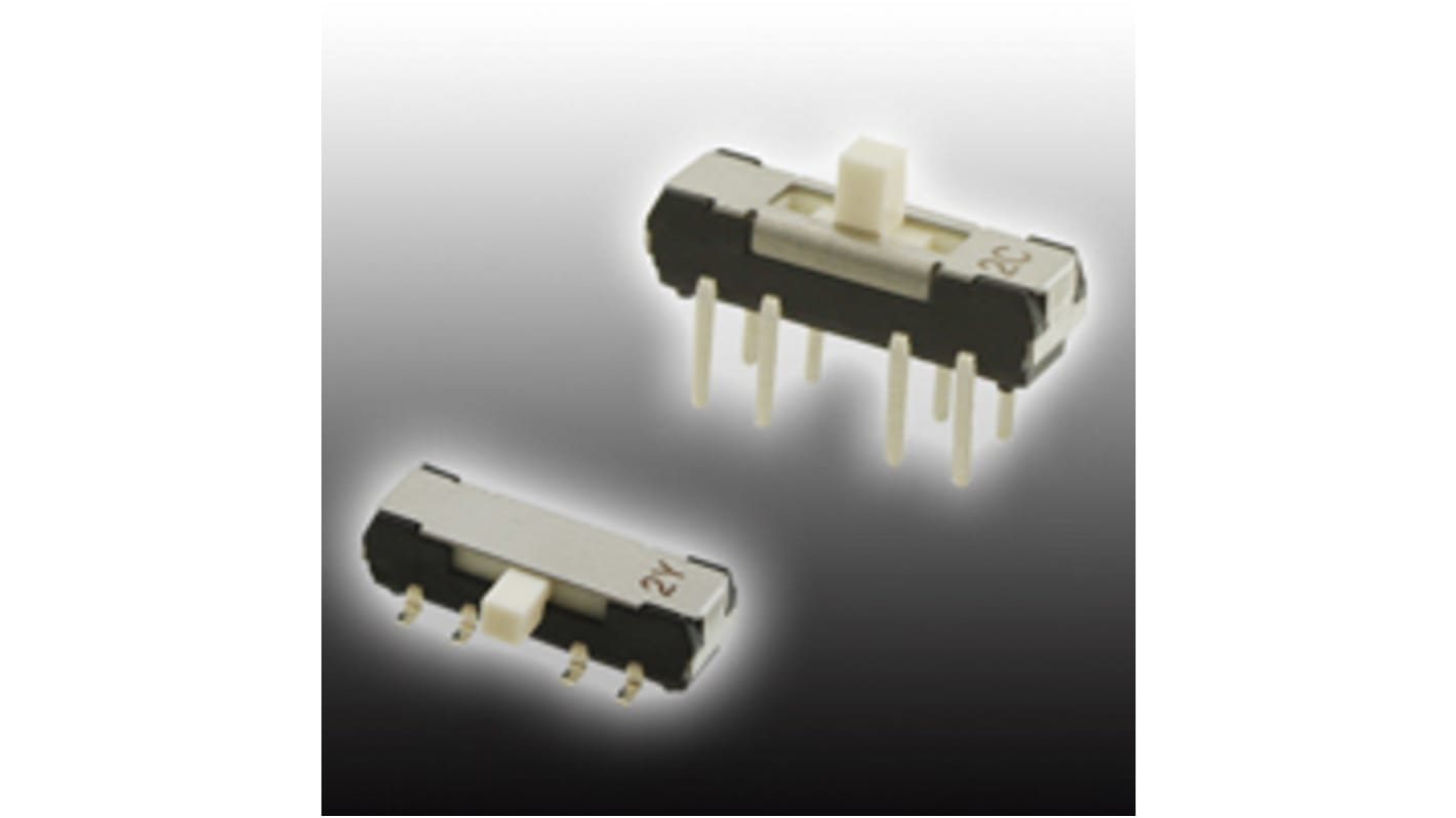 Nidec Components Surface Mount Slide Switch 200 (Non-Switching) mA, 200 (Switching) mA Slide