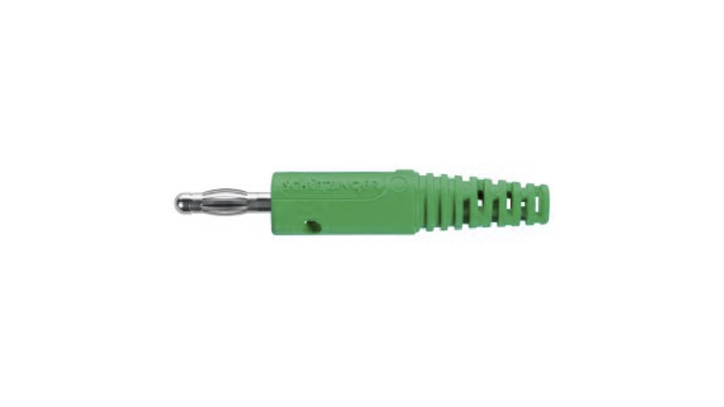 Connettore a banana Schutzinger, Maschio, Verde, 32A, 4 mm