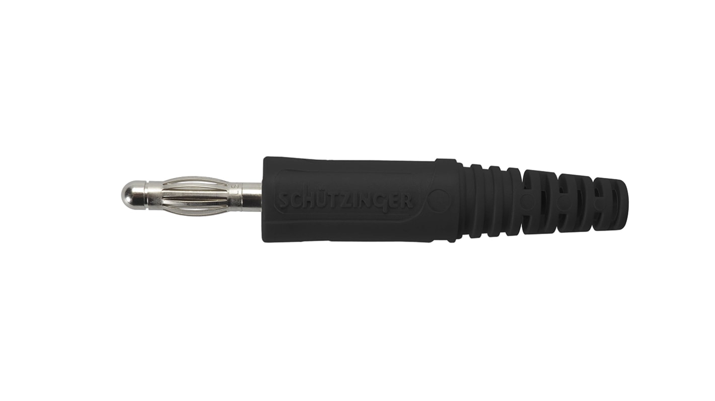 Connettore a banana Schutzinger, Maschio, Nero, 32A, 4 mm