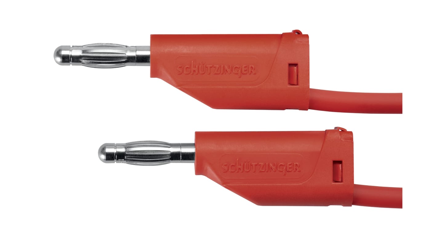 Schutzinger Test lead, 16A, 33 V ac, 70V dc, Red, 1m Lead Length