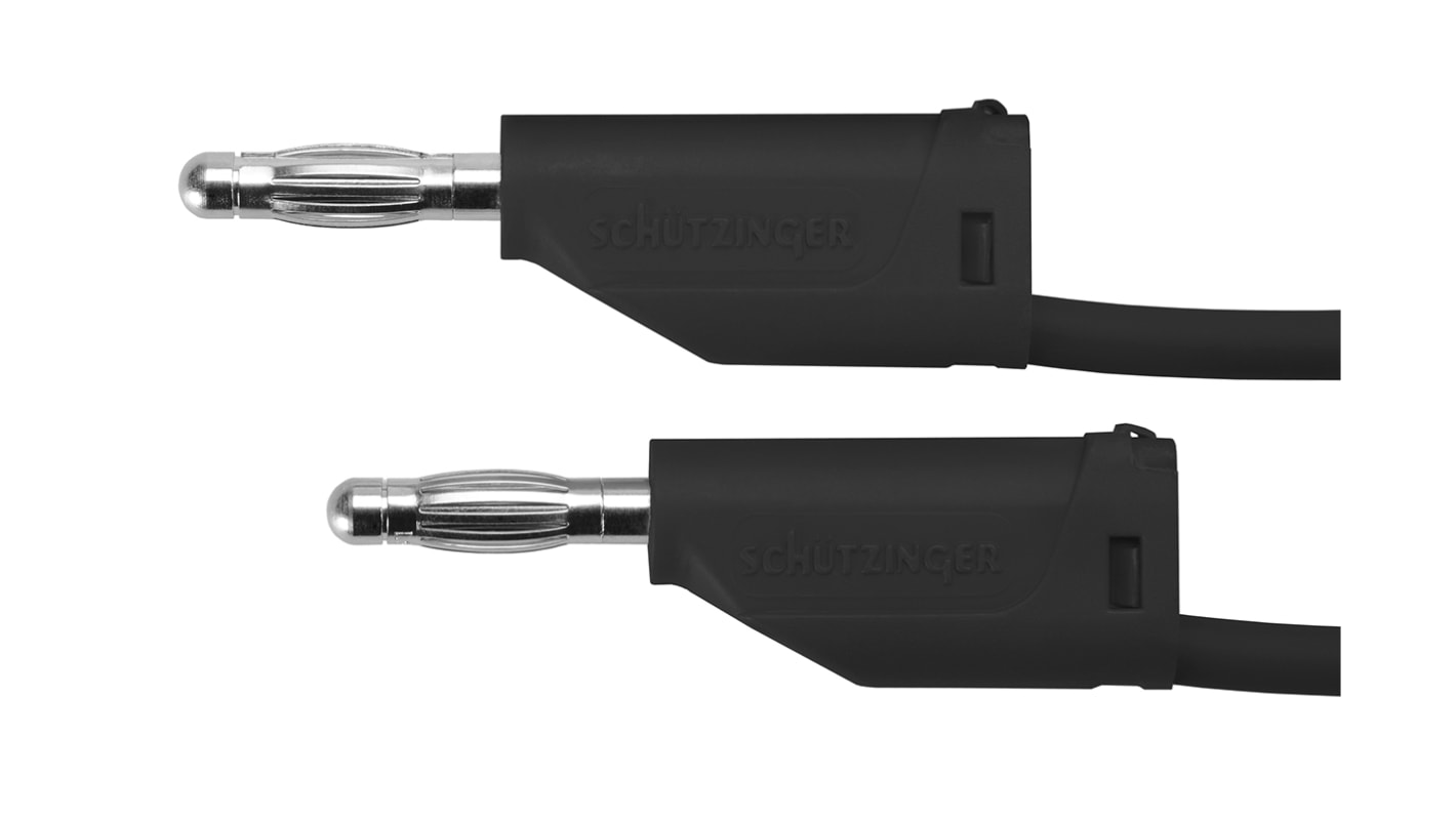 Schutzinger Test lead, 16A, 33 V ac, 70V dc, Black, 2m Lead Length