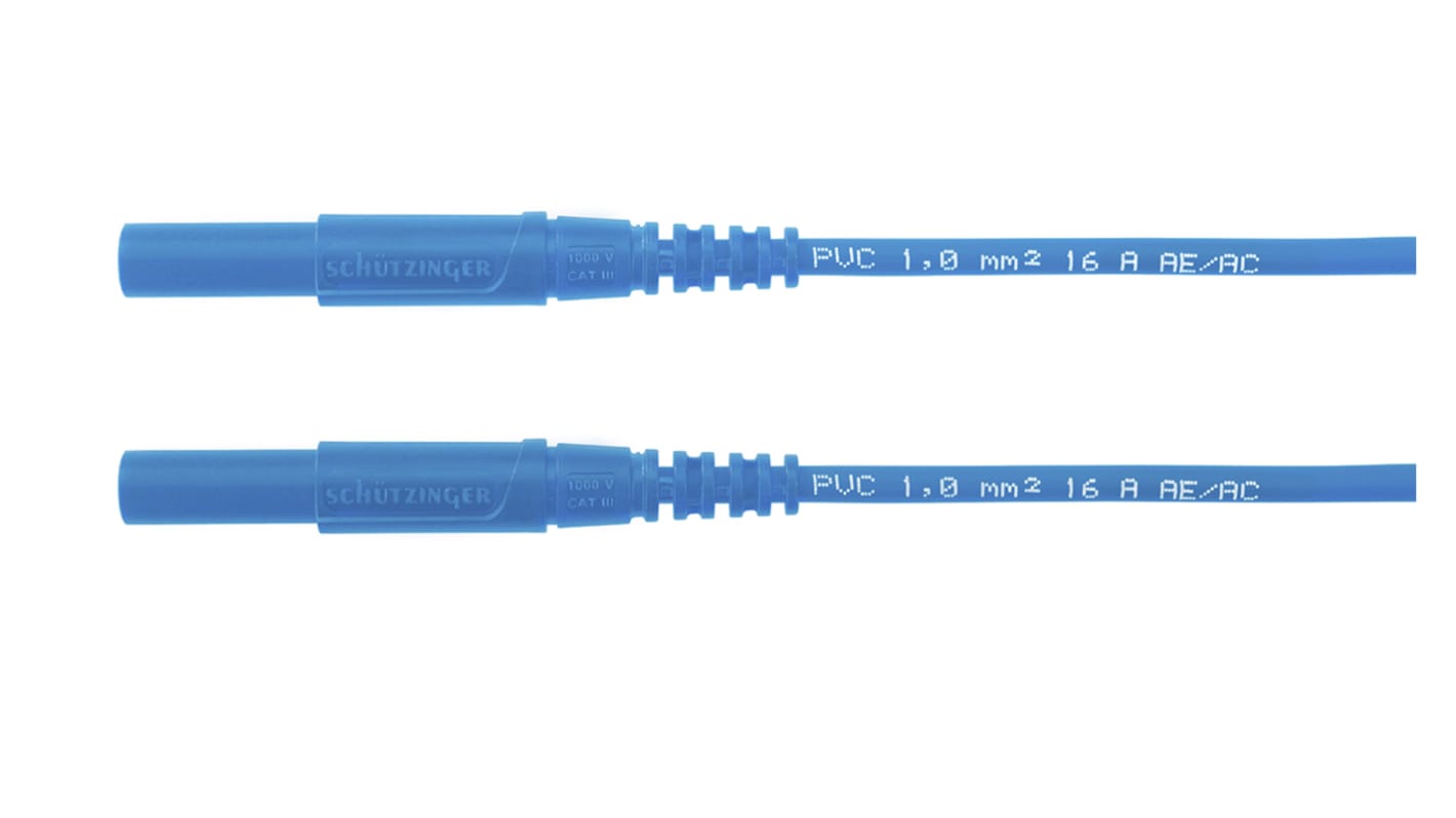 Cordon de test Schutzinger, Bleu, 16A, 1kV, long. 2m