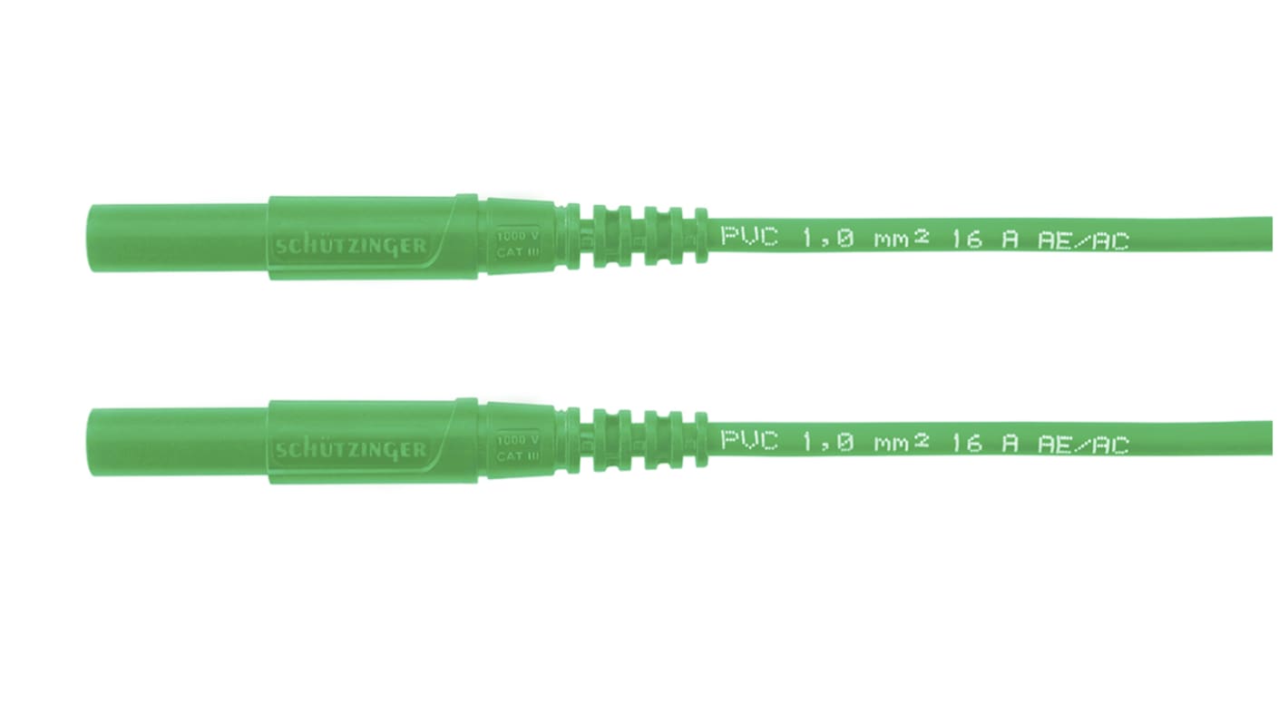 Cordon de test Schutzinger, Vert, 16A, 1kV, long. 2m