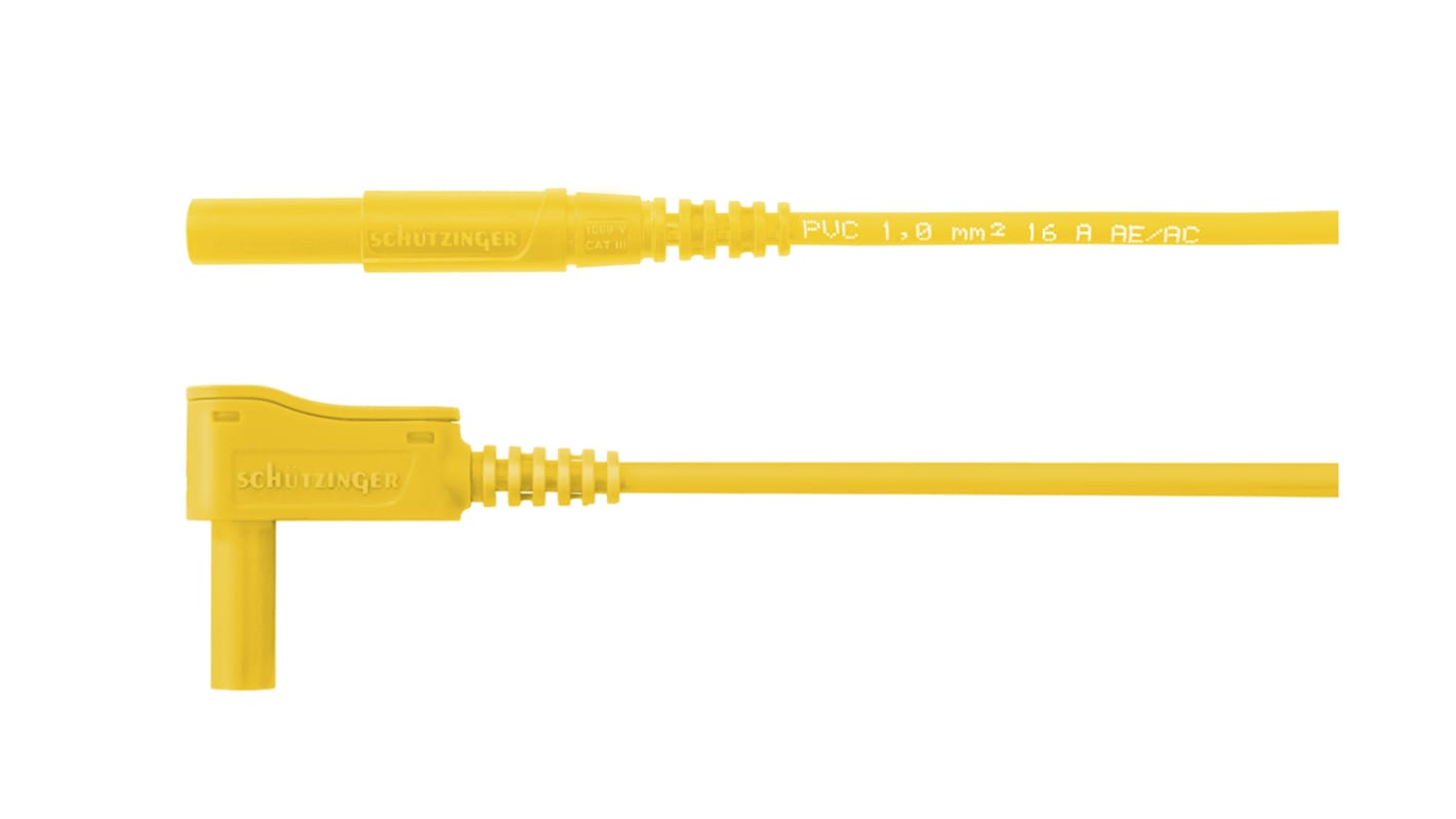 Cordon de test Schutzinger, Jaune, 16A, 1kV, long. 1m