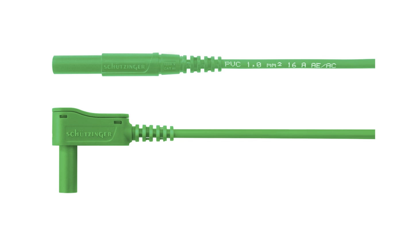 Schutzinger Test lead, 16A, 1kV, Green, 500mm Lead Length