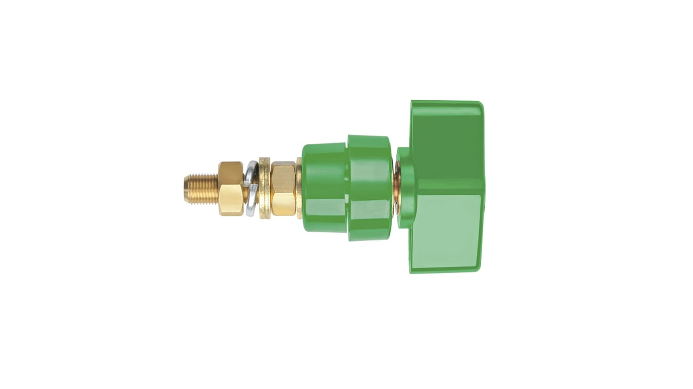 Polo terminale Schutzinger M8 x 0.75, Ø foro 4mm, 1kV, 100A, col. Verde