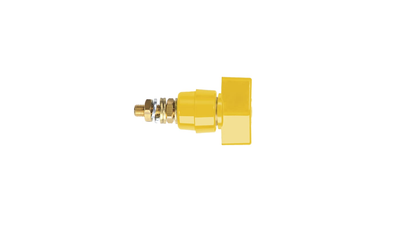 Polo terminale Schutzinger M6 x 0.75, Ø foro 4mm, 1kV, 63A, col. Giallo