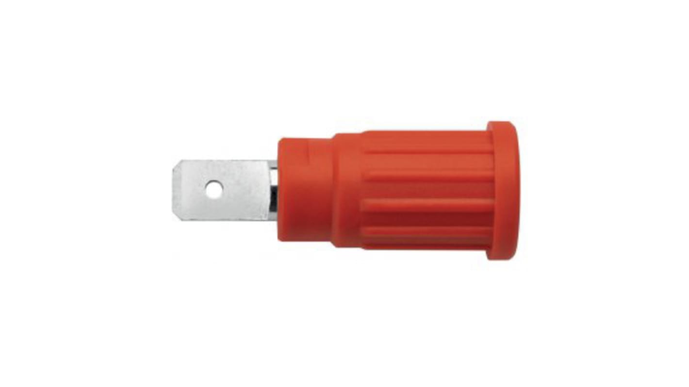 Schutzinger Red Female Banana Socket, 4 mm Connector, PC Pin Termination, 32A, 1000V, Nickel Plating