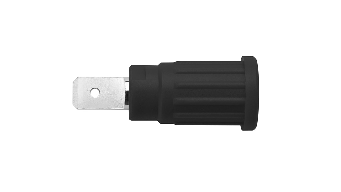 Schutzinger Black Female Banana Socket, 4 mm Connector, PC Pin Termination, 32A, 1000V, Nickel Plating