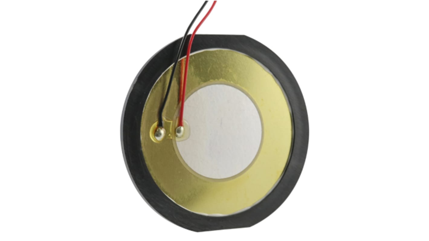 RS PRO Piezo Buzzer Dauerton, 70dB, mit Anschlusskabel, 12V, Extern, ø 50mm, 50 (Dia.) x 2.2mm