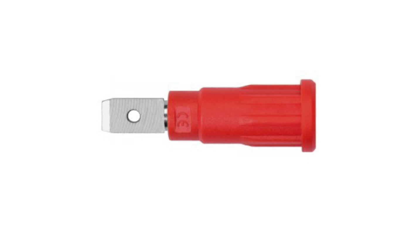Schutzinger Red Male Banana Connector, 10A, 600V