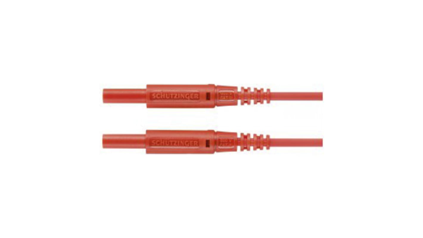 Cordon de test 2mm Schutzinger, Rouge, 10A, 600V, long. 1m