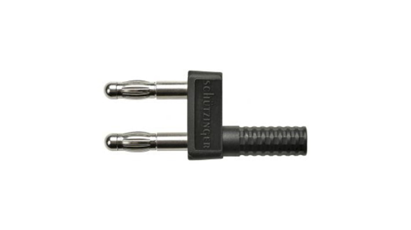 Schutzinger Bananenstecker Schwarz, Ø 4mm vernickelt 32A 30 V ac, 60 V dc