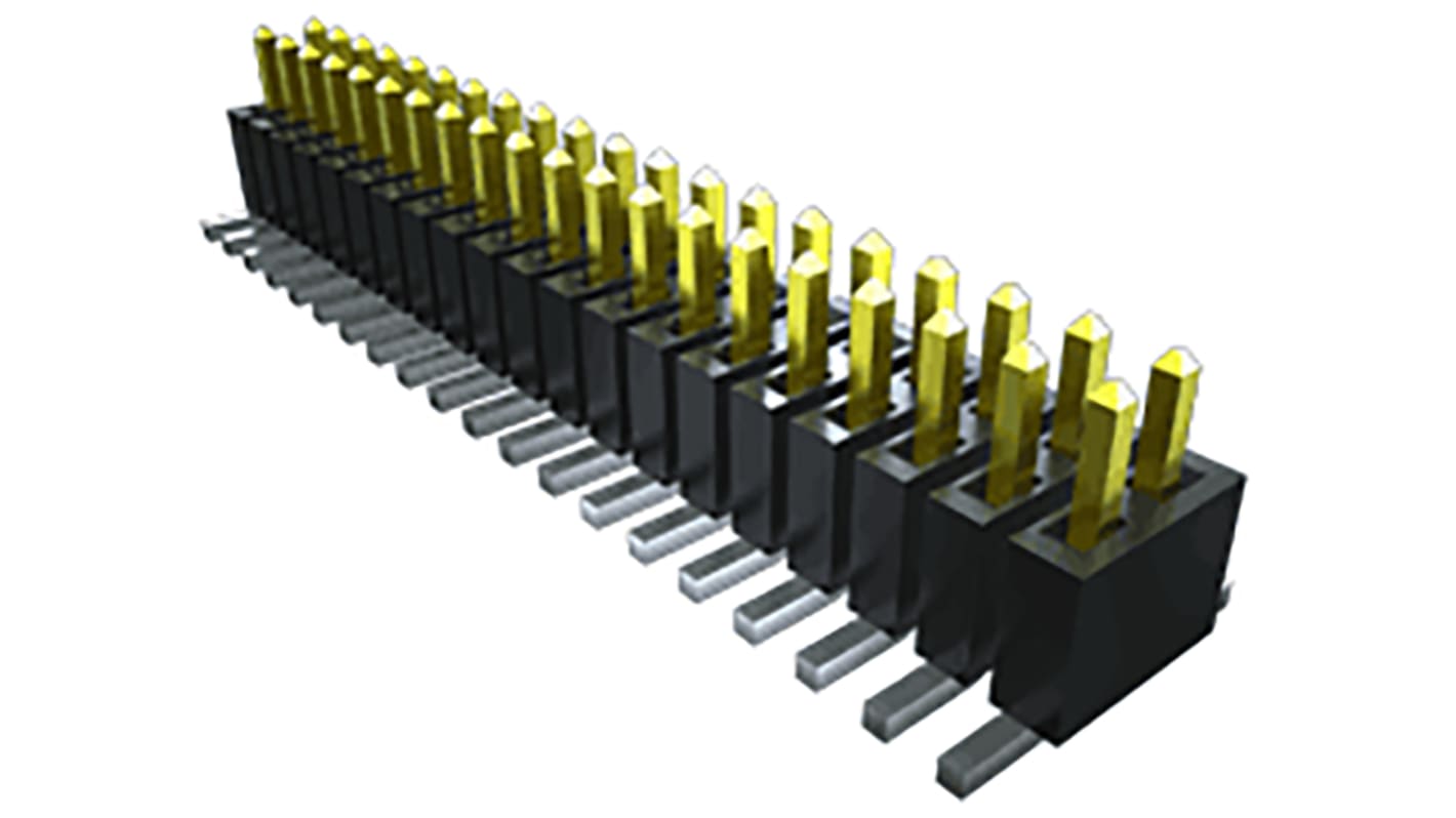 Samtec FTSH Series Straight Surface Mount Pin Header, 16 Contact(s), 1.27mm Pitch, 2 Row(s), Unshrouded