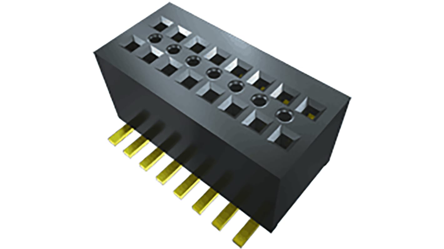 Samtec CLE Series Right Angle Surface Mount PCB Socket, 14-Contact, 2-Row, 0.8mm Pitch, Solder Termination