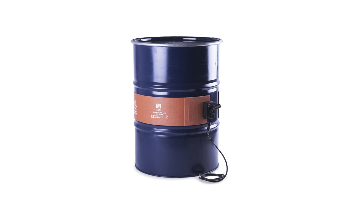 RS PRO 1000W Silikone Sidetromlevarmer, 180 x 1665mm, 200l