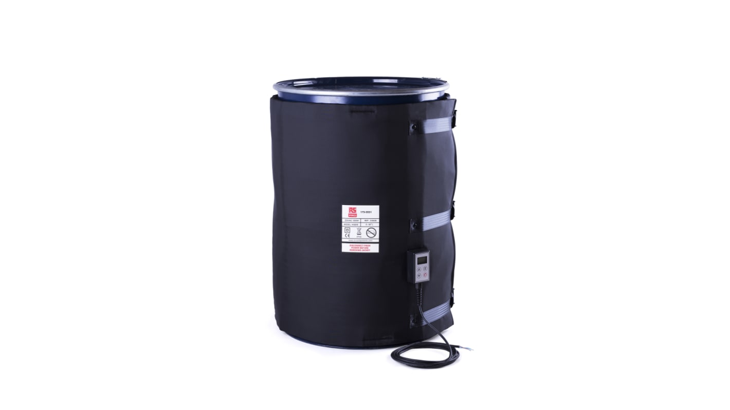 RS PRO Polyester Side Drum Heating Jacket, 800 x 1950mm, 200l