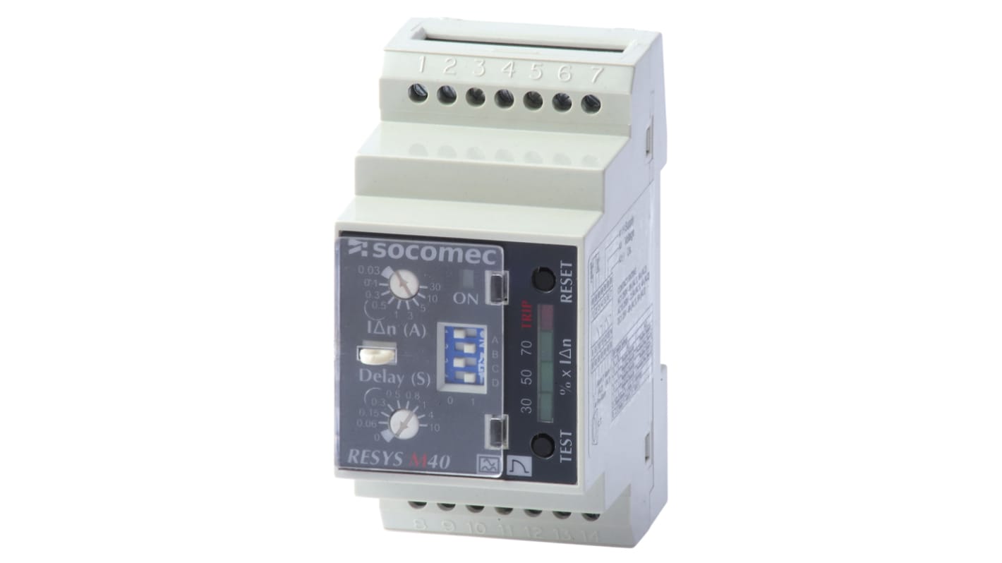 RCD, Typ A, 2-biegunowy, 30A, 30mA, Socomec, 4941 RESYS M40