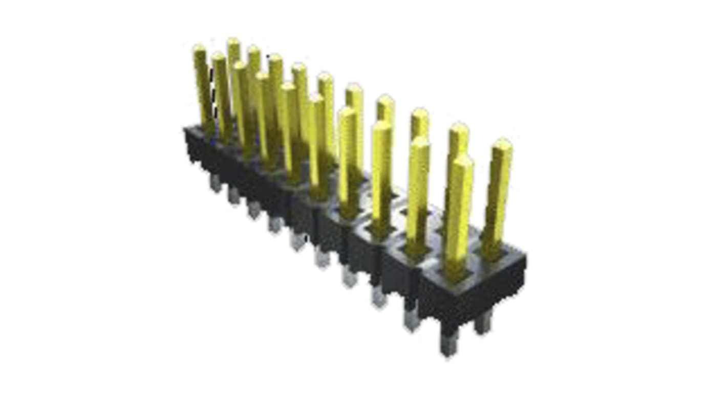 Samtec TSW Series Right Angle Through Hole Pin Header, 6 Contact(s), 2.54mm Pitch, 2 Row(s), Unshrouded