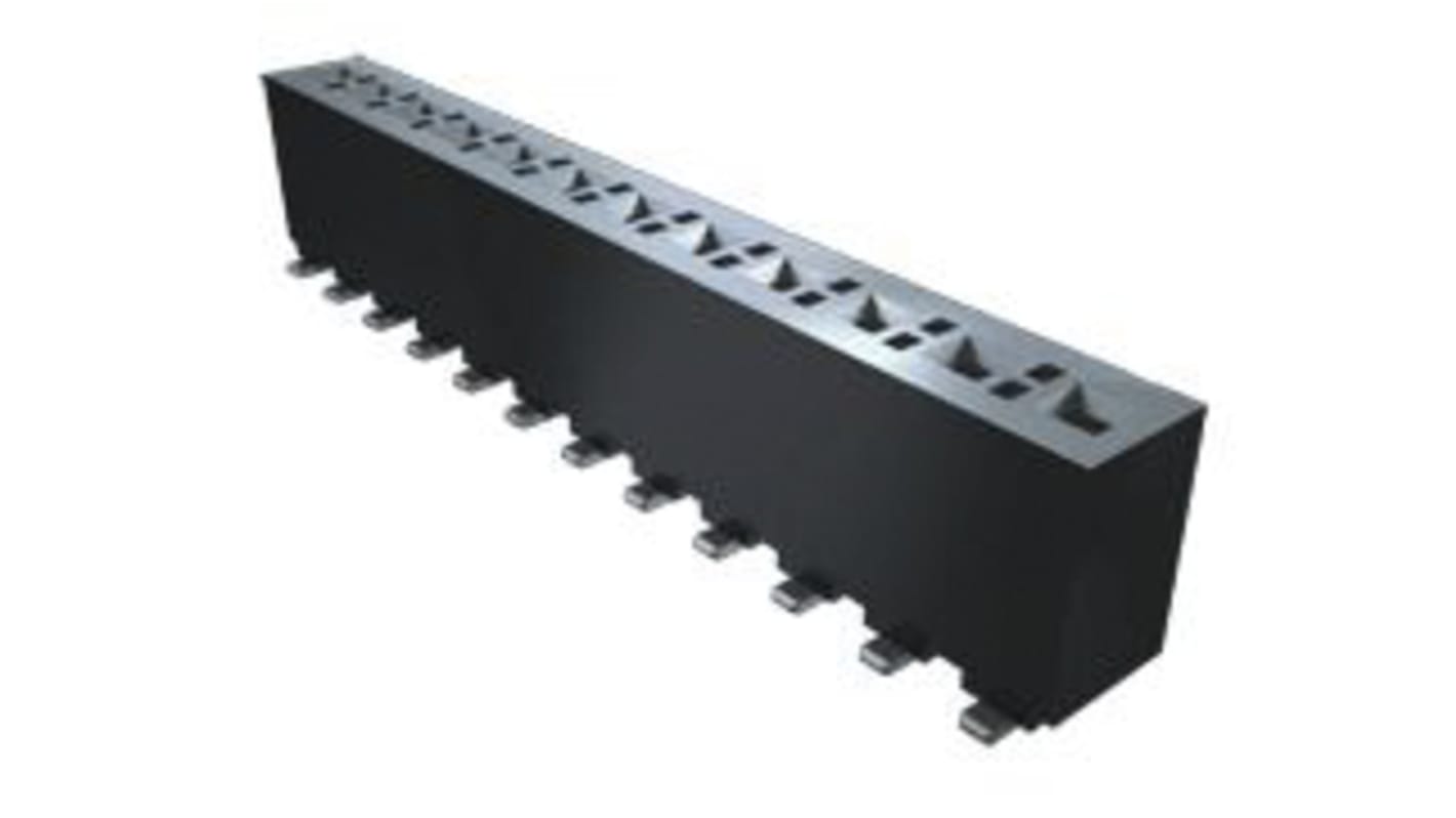 Samtec FHP Series Straight Through Hole Mount PCB Socket, 3-Contact, 1-Row, 3.96mm Pitch, Solder Termination