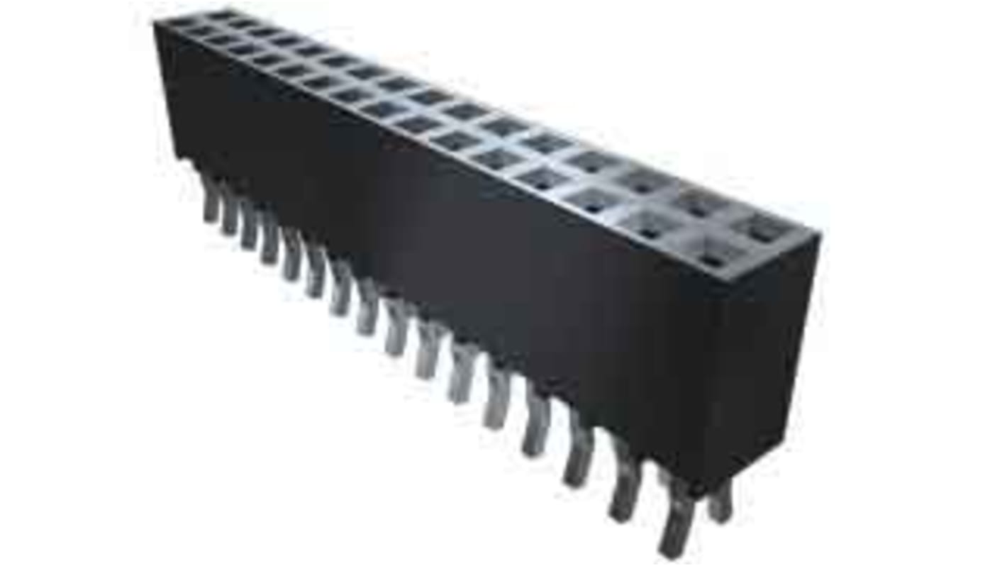 Samtec SSQ Series Straight Through Hole Mount PCB Socket, 6-Contact, 1-Row, 2.54mm Pitch, Solder Termination