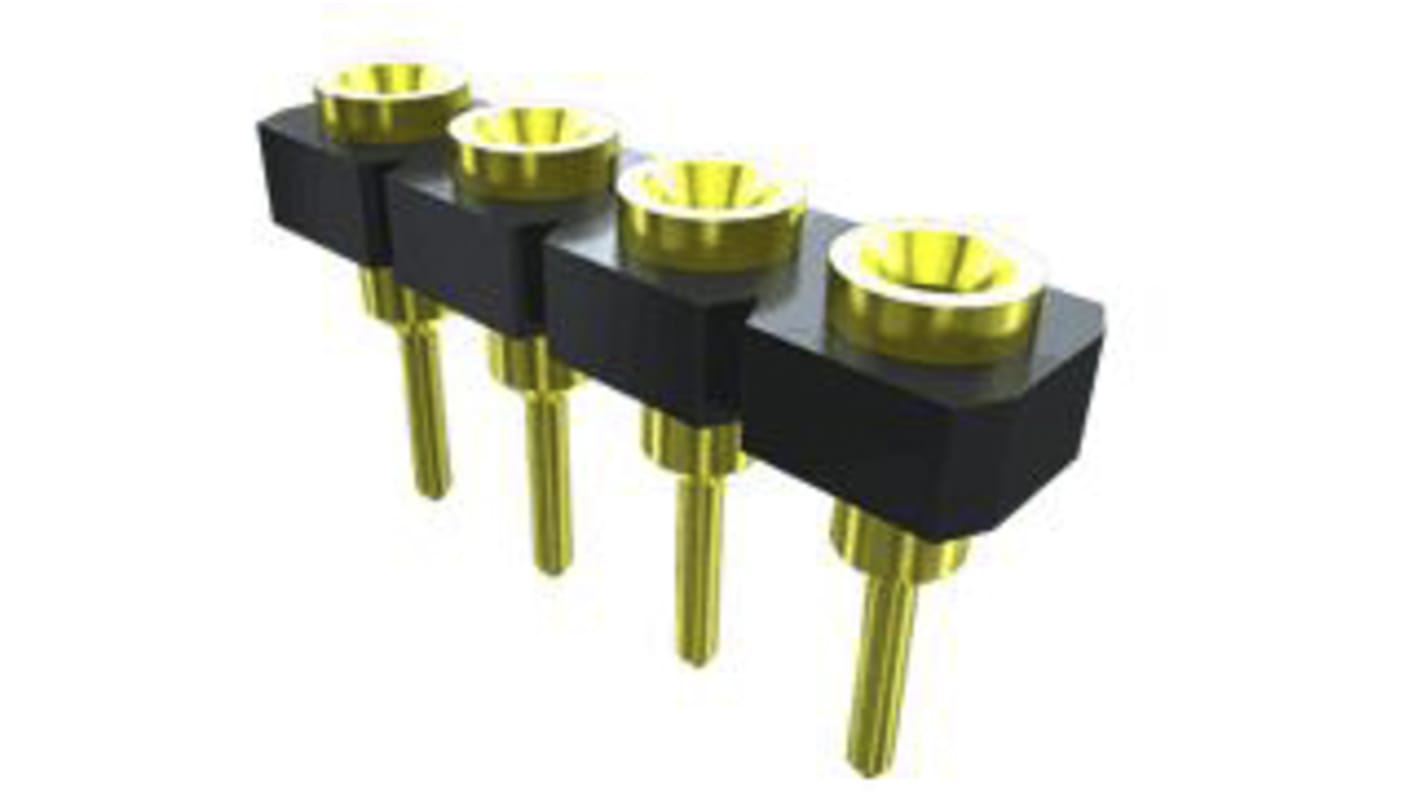 Samtec SL Series Straight Through Hole Mount PCB Socket, 14-Contact, 1-Row, 2.54mm Pitch, Solder Termination