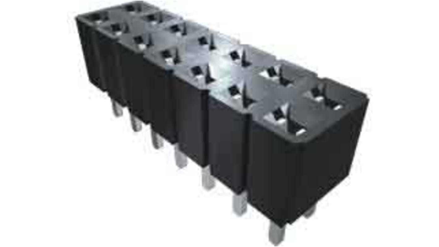 Samtec SLW Series Straight Through Hole Mount PCB Socket, 40-Contact, 2-Row, 2.54mm Pitch, Solder Termination