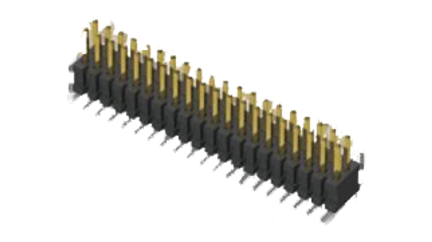 Samtec FTSH Series Straight Through Hole Pin Header, 10 Contact(s), 1.27mm Pitch, 2 Row(s), Unshrouded