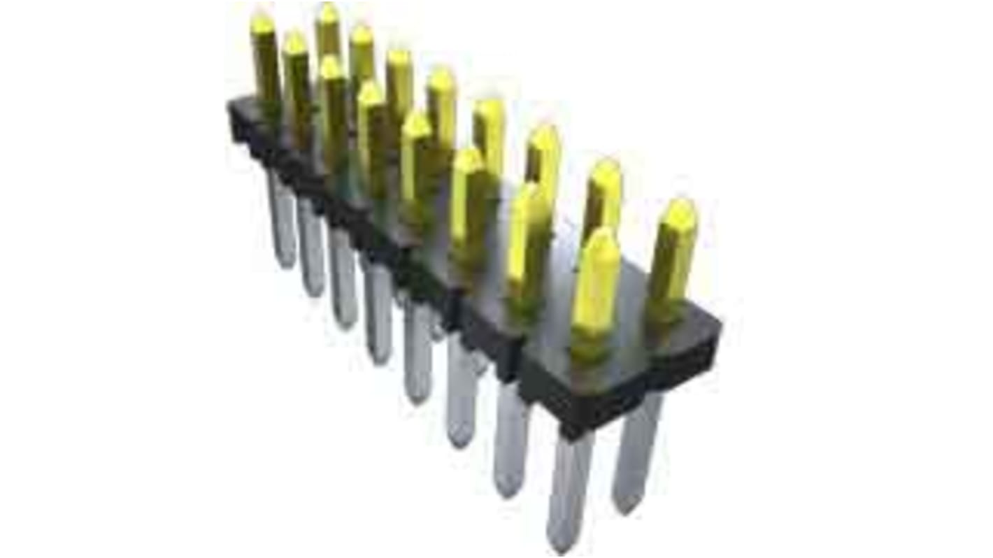 Samtec TLW Series Straight Through Hole Pin Header, 3 Contact(s), 2.54mm Pitch, 1 Row(s), Unshrouded