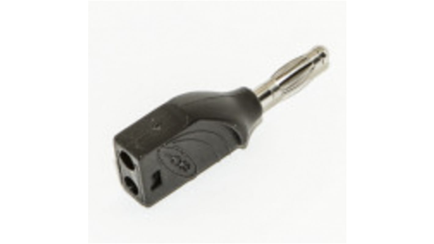 Mueller Electric Black Male Banana Plug, 4 mm Connector, Solder Termination, 15A, 1000V, Nickel Plating