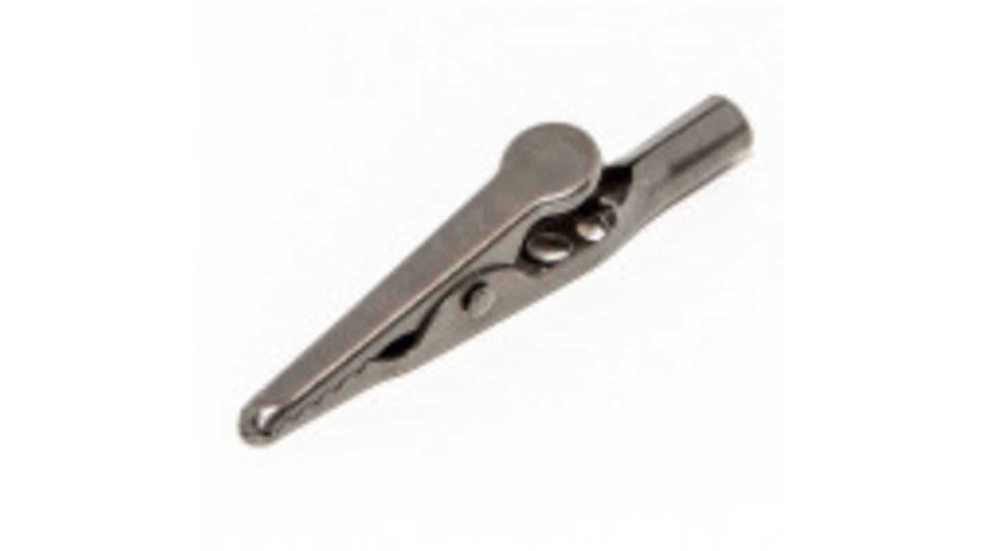 Clip a coccodrillo Mueller Electric, 10A, apertura 8mm, isolato, col. Nero