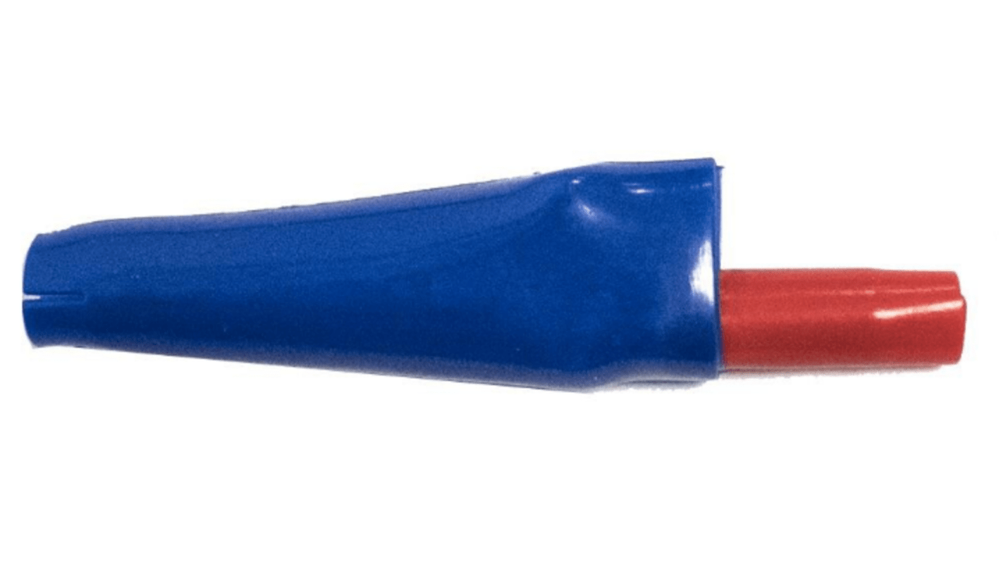 Mueller Electric Vernickelte 8mm Krokodilklemme, Blau Nylon isoliert, 10A
