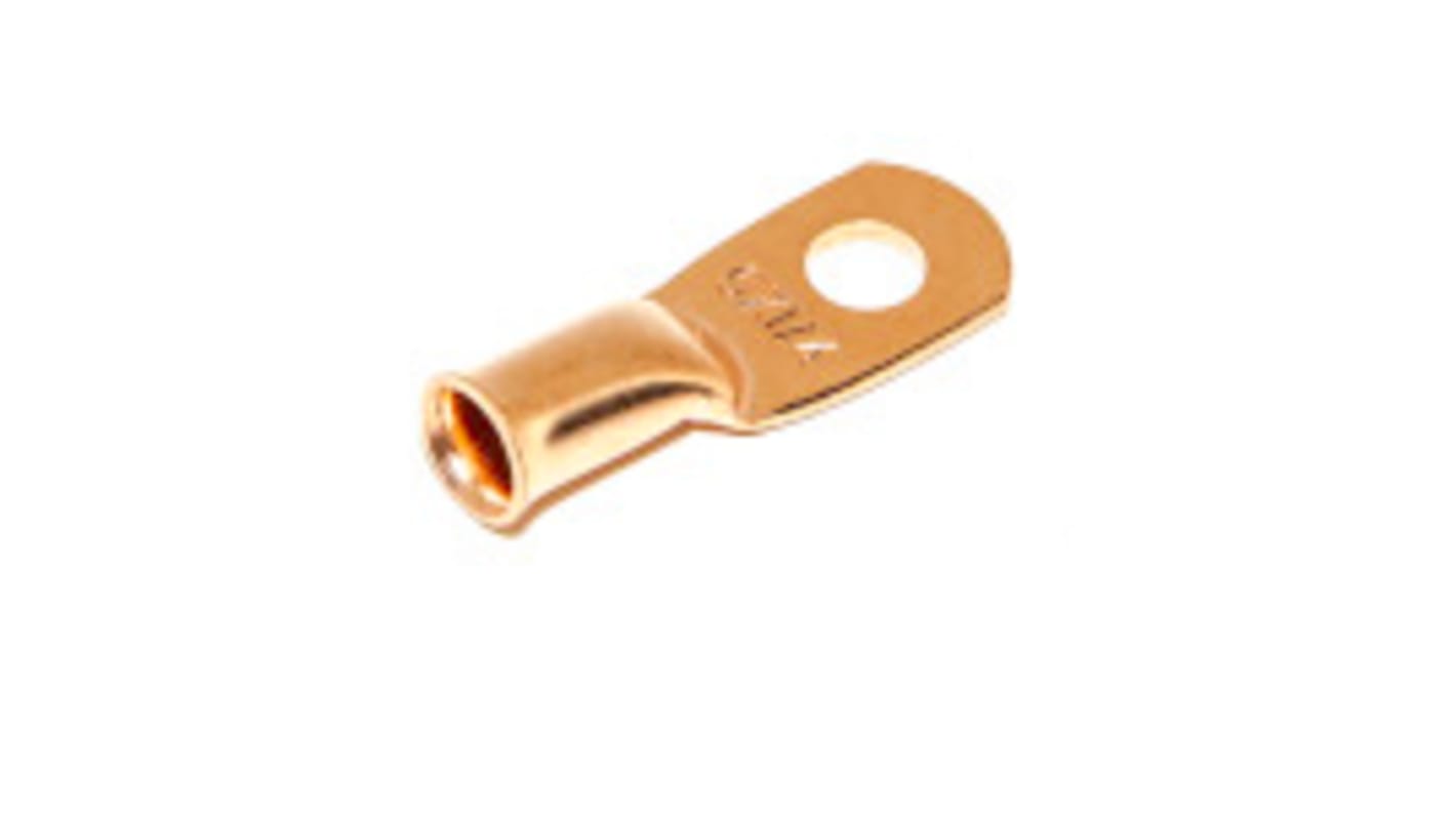 Mueller Electric Uninsulated Ring Terminal, 6.35mm Stud Size