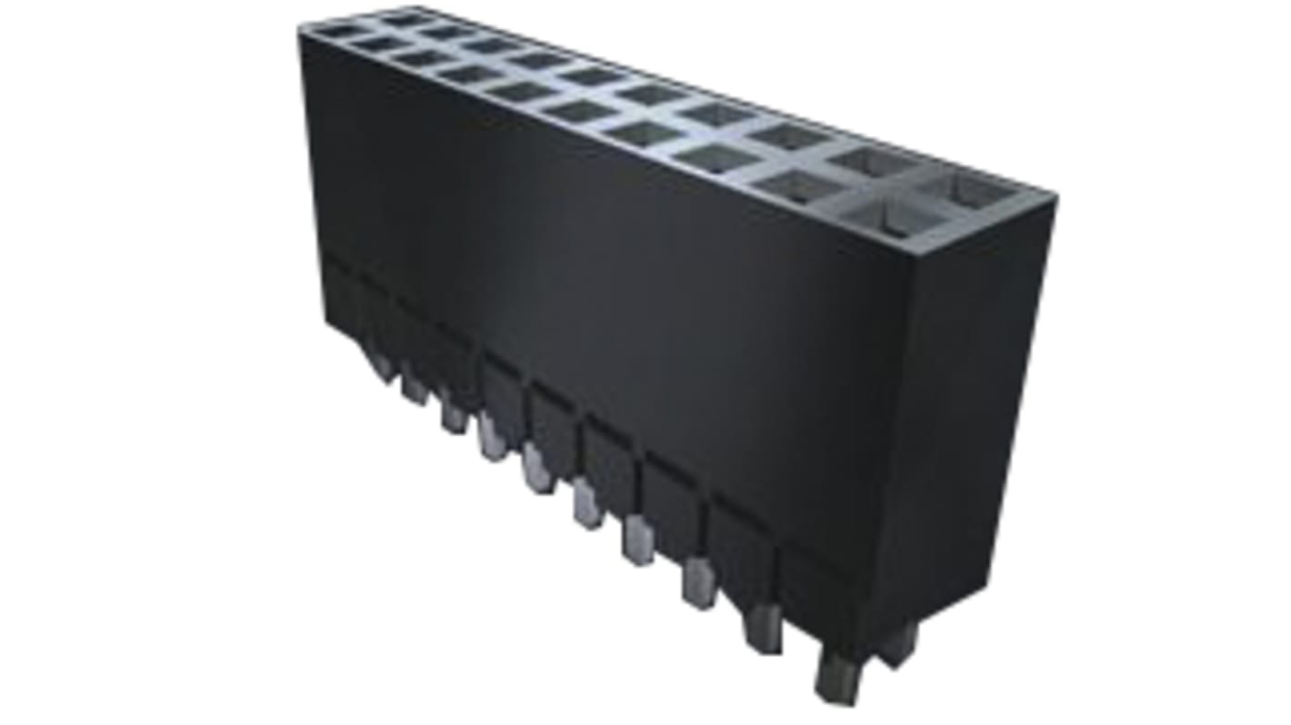Gniazdo PCB 20 -pinowe 2 -rzędowe raster: 2.54mm Uniesiony pasek gniazd Proste Przewlekany