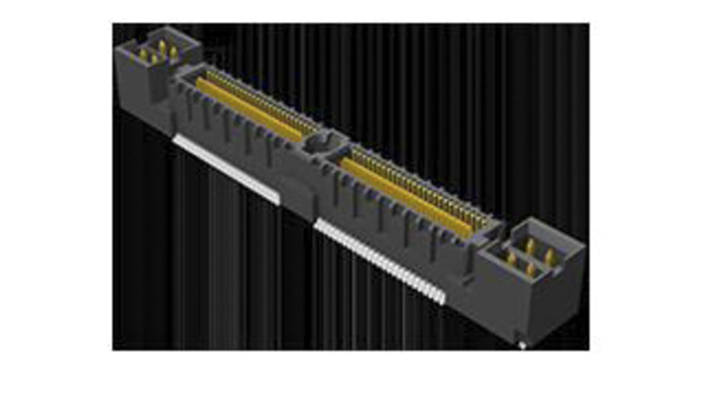 Samtec QMS Series Straight Surface Mount PCB Header, 104 Contact(s), 0.63mm Pitch, 2 Row(s), Shrouded