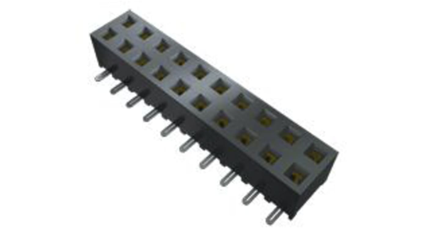 Samtec SMM Series Straight Surface Mount PCB Socket, 20-Contact, 2-Row, 2mm Pitch, Solder Termination