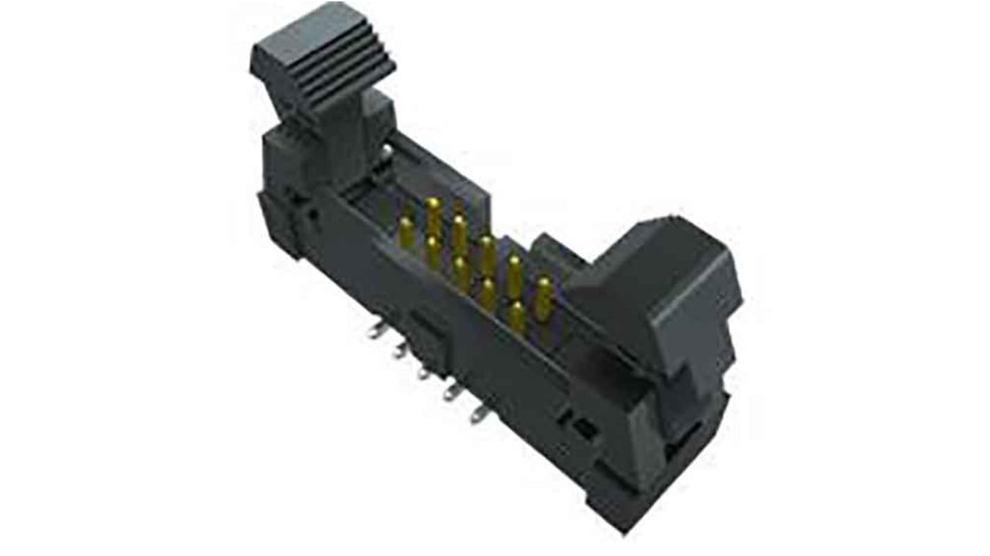 Samtec EHF Series Right Angle Through Hole PCB Header, 10 Contact(s), 1.27mm Pitch, 2 Row(s), Shrouded